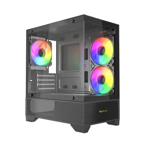 MaxGreen 350 Mid-Tower M-ATX Gaming Case With 3 ARGB Fan