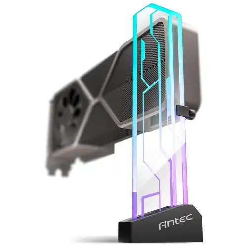 [0010908] Antec AT-GPUH-ARGB-TG-BK Tempered Glass ARGB GPU Holder