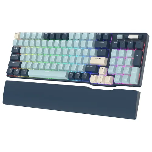 [0011128] Royal Kludge RK96 RGB Hot-Swappable Tri-Mode Brown Switch Wireless Mechanical Keyboard 