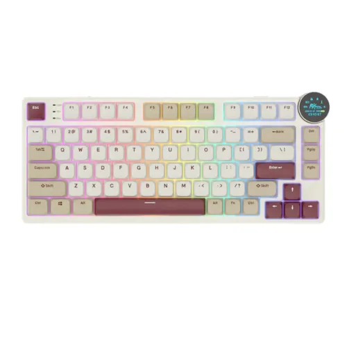 Royal Kludge N80 Low-Profile Red Switch Tri-Mode RGB Mechanical Keyboard Rosy Clouds 