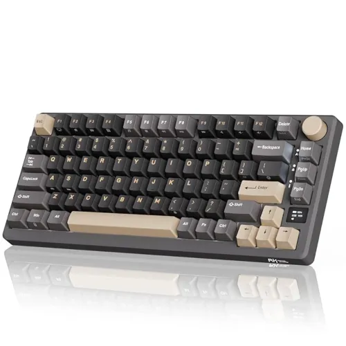 [0011140] Royal Kludge RK M75 RGB Tri-Mode Hot-Swappable Silver Switch Mechanical Keyboard 