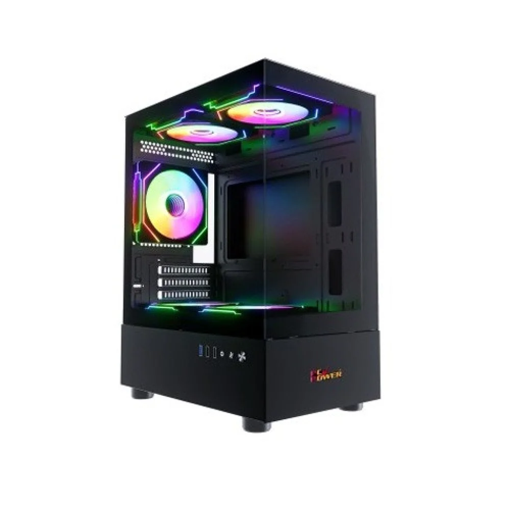 PC POWER GS670 SKYVIEW V2 3 FANS GAMING CASE WITH 550W PSU 