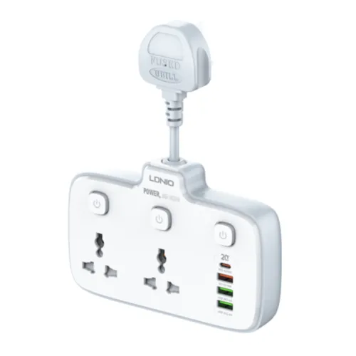 [0008099] LDNIO SC2413 PD & QC3.0 2 Universal Outlets Power Socket