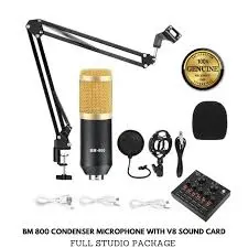 [0011587] BM800 Condenser Microphone Full Studio Package BM 800 Microphone Studio Mic